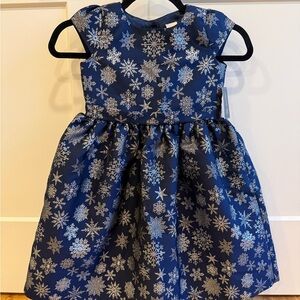Gymboree Blue Dress with Silver Snowflakes